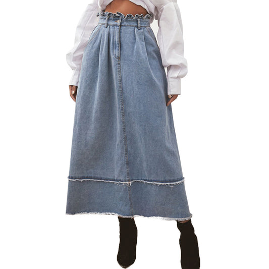 Commuter High Waist Washed Skirt