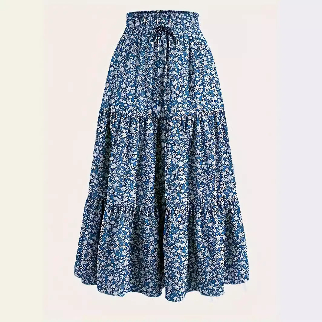 New Printed Skirt Elastic Waist Women