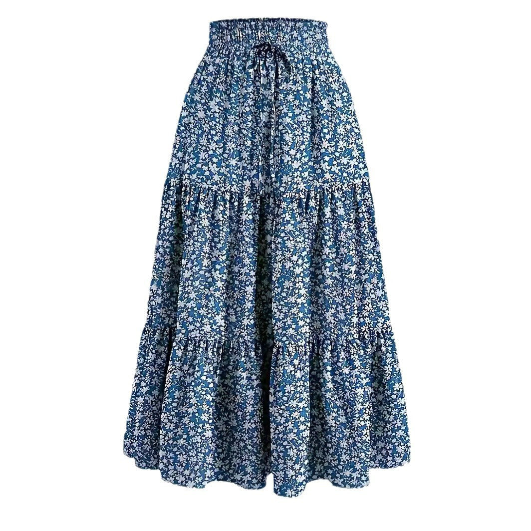 New Printed Skirt Elastic Waist Women